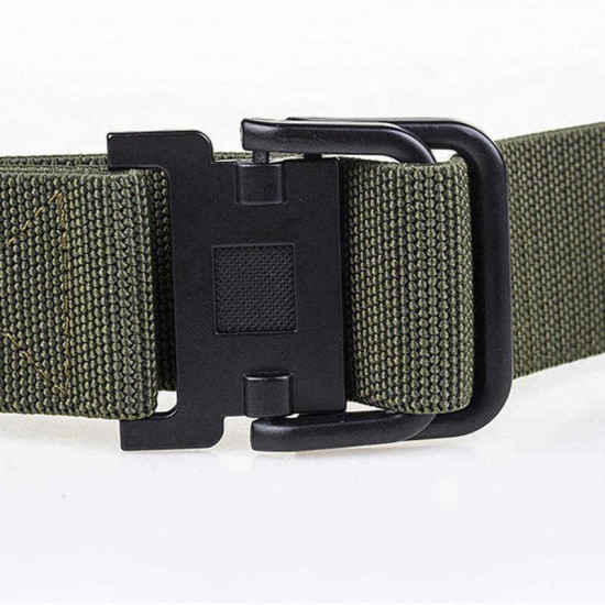 Men Plate Buckle Canvas Belt Sport Durable Pants Strip Outdoor Wild Casual Belt