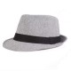 Men Women Cotton Panama Style Hat Outdoor Wide Brimmed Jazz Fedora Cap