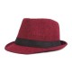 Men Women Cotton Panama Style Hat Outdoor Wide Brimmed Jazz Fedora Cap