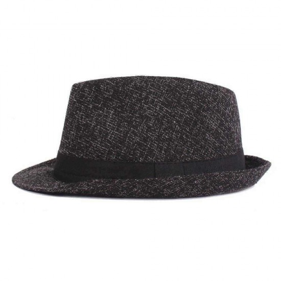 Men Women Cotton Panama Style Hat Outdoor Wide Brimmed Jazz Fedora Cap