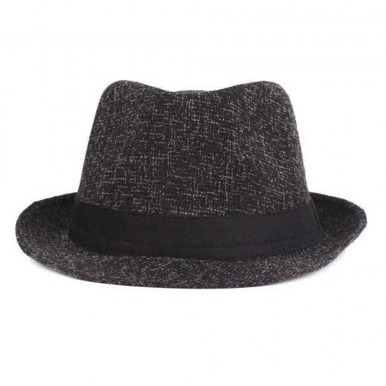 Men Women Cotton Panama Style Hat Outdoor Wide Brimmed Jazz Fedora Cap