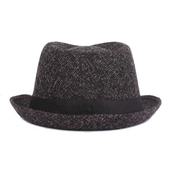 Men Women Cotton Panama Style Hat Outdoor Wide Brimmed Jazz Fedora Cap