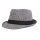 Men Women Cotton Panama Style Hat Outdoor Wide Brimmed Jazz Fedora Cap