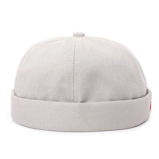 Men Women Letter Embroidery French Brimless Hats Leisure Cotton Adjustable Skullcap