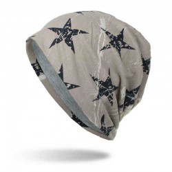 Men Women Thin Pentagram Cotton Double Layers Chemo Caps Outdoor Plus Size Beanie Caps