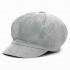 Men Women Vintage Corduroy Octagonal Cap Thick Warm Painter Hat