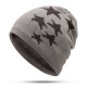 Men Women Winter Warm Fleece Liner Knitted Hat Pentagram Pattern Knit Cap