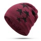 Men Women Winter Warm Fleece Liner Knitted Hat Pentagram Pattern Knit Cap