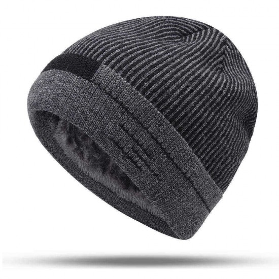 Men Women Winter Warm Thicken Plus Velvet Knit Cap Outdoor Ski Double Layers Beanie Skullcap Hat