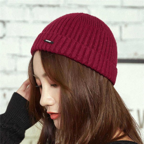 Men Women Winter Windproof Warm Knit Beanie Cap Outdoor Slouch Skullcap