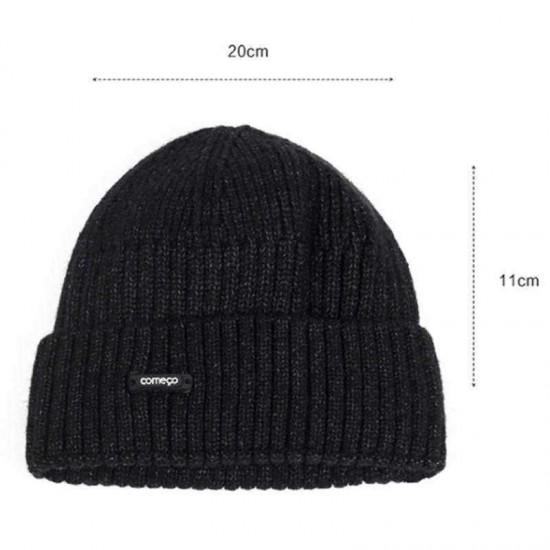 Men Women Winter Windproof Warm Knit Beanie Cap Outdoor Slouch Skullcap