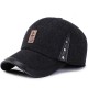 Men Women Winter Woolen Fabric Baseball Cap With Earmuffs Outdoor Casual Peaked Hat Adjustable