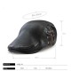 Men's Leather Cap Personalized Piercing Strap Design Versatile Beret Caps