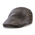 Men's Leather Cap Personalized Piercing Strap Design Versatile Beret Caps