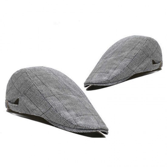 Mens Outdoor Summer Breathable Lattice Beret Hat Solid Newsboy Cabbie Flat Caps Visor