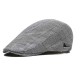 Mens Outdoor Summer Breathable Lattice Beret Hat Solid Newsboy Cabbie Flat Caps Visor