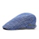 Mens Outdoor Summer Plaid pattern Breathable Beret Hat Solid Newsboy Cabbie Flat Caps Visor