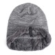 Mens Plus Velvet Knitted Stripe Beanie Hats Outdoor Winter Warm Skullcap Beanies