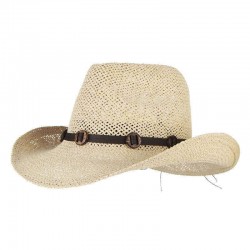 Mens Rush Straw Lightweight Casual Wide Brim Gambler Hat