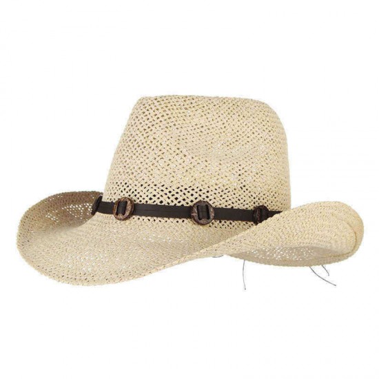 Mens Rush Straw Lightweight Casual Wide Brim Gambler Hat