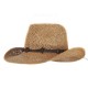 Mens Rush Straw Lightweight Casual Wide Brim Gambler Hat