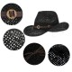 Mens Rush Straw Lightweight Casual Wide Brim Gambler Hat