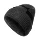 Mens Unisex Woolen Blending Knit Beanie Hat Winter Warm Earmuffs Slouchy Skull Cap