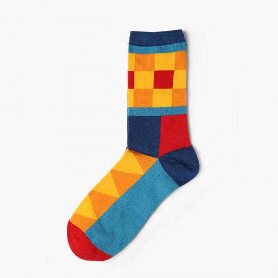 Mens Women British Style Cotton Socks Casual Warm Breathable Middle Tube Socks Mens Women British Style Cotton Socks Casual Warm Breathable Middle Tube Socks