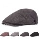 Mens Womens Casual Winter Warm Thicken Adjustable Beret Hat Outdoor Plain Newsboy Caps