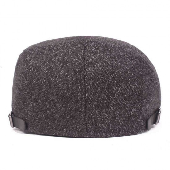 Mens Womens Casual Winter Warm Thicken Adjustable Beret Hat Outdoor Plain Newsboy Caps