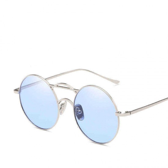 Mens Womens Circle Round Vintage Anti-UV Eyeglasses Clear Lens Casual Sunglasses