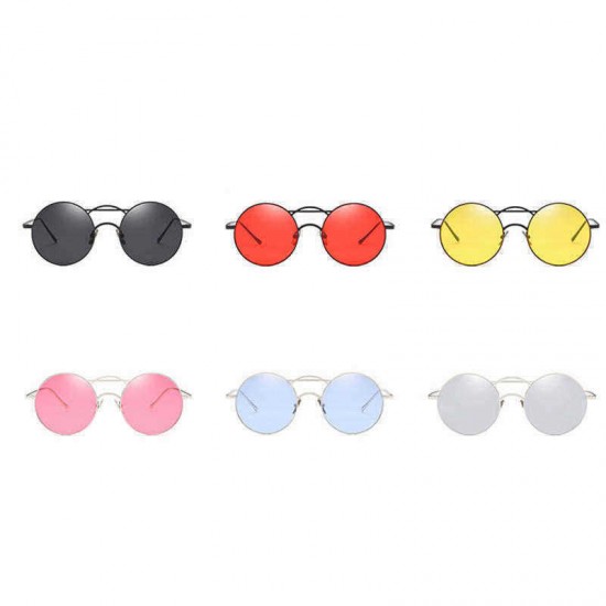 Mens Womens Circle Round Vintage Anti-UV Eyeglasses Clear Lens Casual Sunglasses