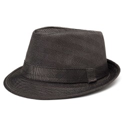 Mens Womens Classic Outdoor Canvas Plaid Jazz Hat Solid Short Brimmed Hat