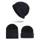 Mens Womens Coral Fleece Earmuffs Knitted Hat Winter Warm Double Layers Slouch Beanie