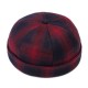 Mens Womens Cotton Adjustable Plaid French Brimless Hats Fashion Crimped Skullcap Sailor Cap