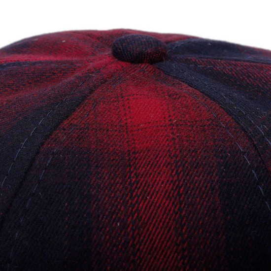 Mens Womens Cotton Adjustable Plaid French Brimless Hats Fashion Crimped Skullcap Sailor Cap