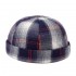 Mens Womens Cotton Adjustable Plaid French Brimless Hats Fashion Crimped Skullcap Sailor Cap