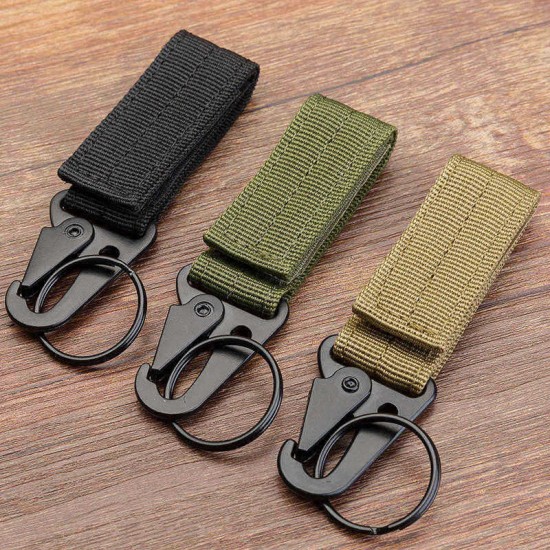 Mens Womens Tactical Gear Clip Band Gear Keeper Pouch Key Chain Nylon Belt Hanger Keychain