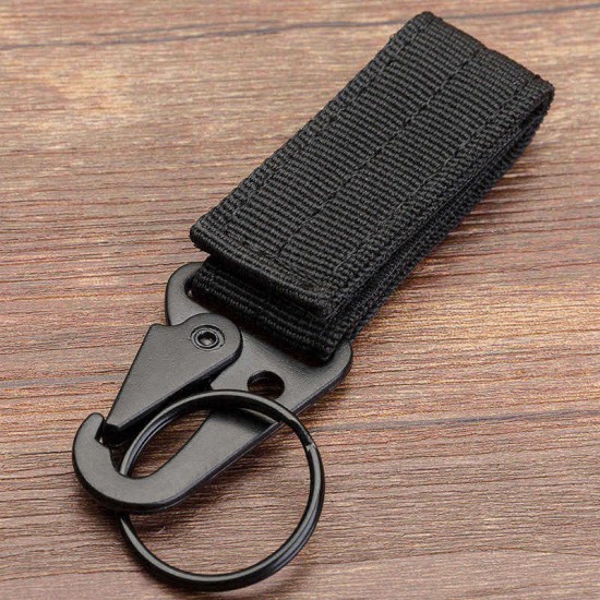 Mens Womens Tactical Gear Clip Band Gear Keeper Pouch Key Chain Nylon Belt Hanger Keychain