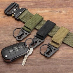 Mens Womens Tactical Gear Clip Band Gear Keeper Pouch Key Chain Nylon Belt Hanger Keychain