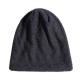 Mens Womens Vintage Cotton Double Layers Beanie Caps Plain Earmuffs Knitted Hat