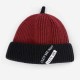 Mens Womens Winter Color Matching Knit Beanie Cap Outdoor Foldable Rolled Cuff Brimless Hats