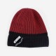 Mens Womens Winter Color Matching Knit Beanie Cap Outdoor Foldable Rolled Cuff Brimless Hats