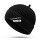 Mens Womens Winter Color Matching Knit Beanie Cap Outdoor Foldable Rolled Cuff Brimless Skullcap