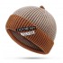 Mens Womens Winter Color Matching Knit Beanie Cap Outdoor Foldable Rolled Cuff Brimless Skullcap