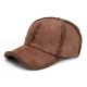 Mens Womens Winter Cotton Adjustable Thicken Baseball Cap Vintage Plush Warm Forward Hat