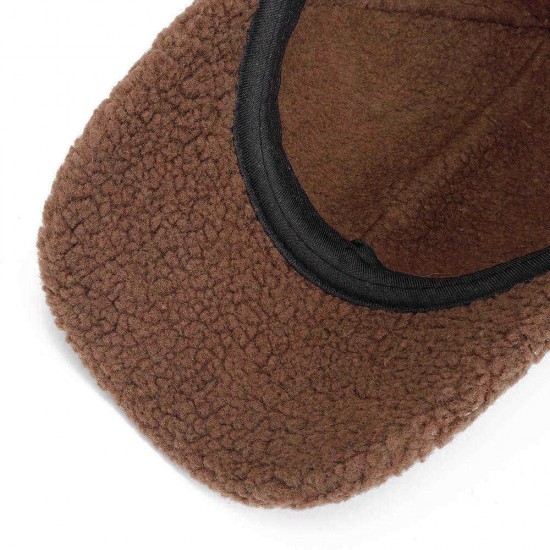 Mens Womens Winter Cotton Adjustable Thicken Baseball Cap Vintage Plush Warm Forward Hat