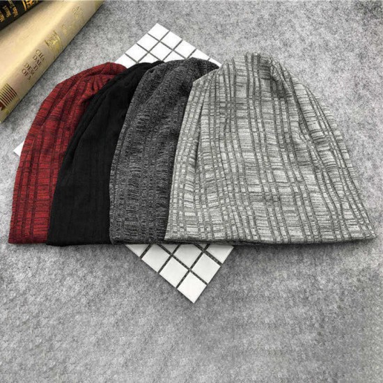 Mens Womens Winter Slouchy Beanie Caps Outdoor Double Layers Earmuffs Brimless Bonnet