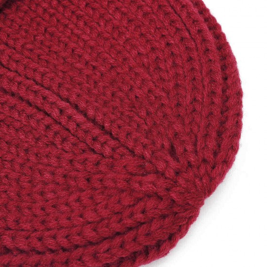 Mens Womens Winter Warm Knit Brimless Beanie Cap Outdoor Foldable Rolled Cuff Skullcap