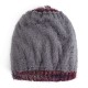 Middle-Aged Plush Knit Hat Women Lady Winter Thick Double-Layer Warm Beanie Cap